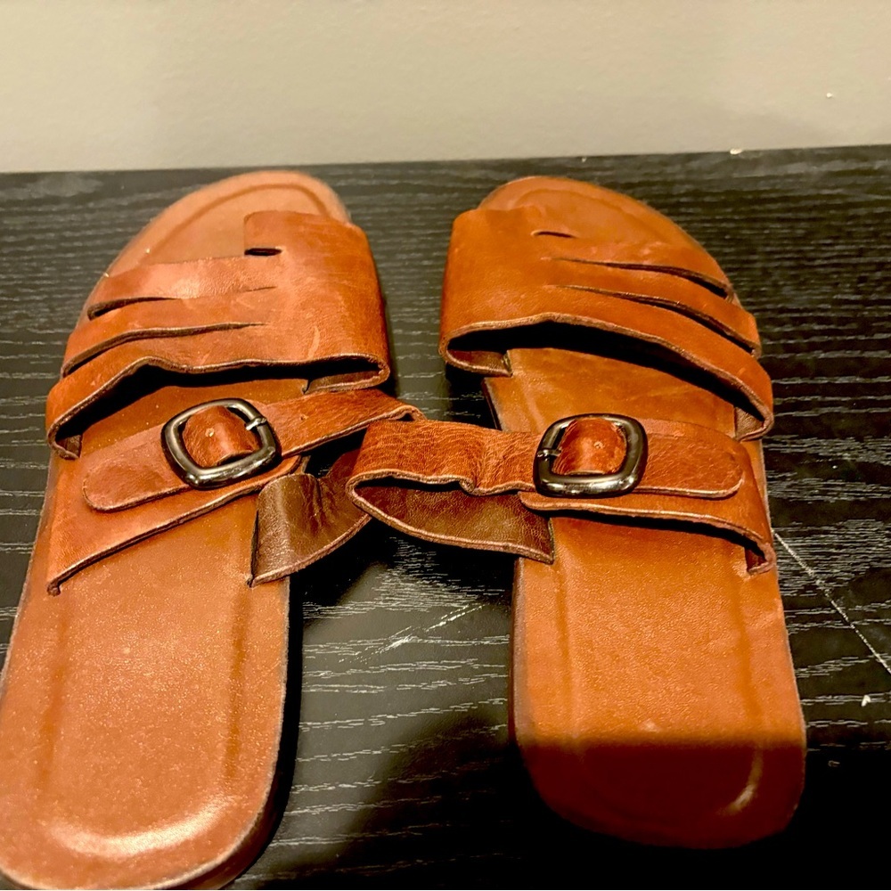 Genuine Handmade Men's  Sandals Brown  - Size 10